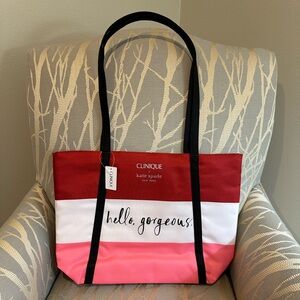NWT Clinique by Kate Spade "Hello Gorgeous" Tote Bag